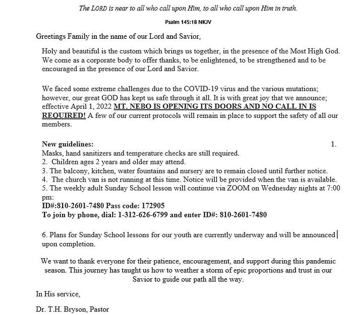 Church Mount Nebo Missionary Baptist Church United States